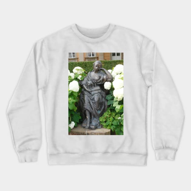 Bayreuth; Upper Franconia; Bavaria;Sculpture; Monument, Margravine, Wilhelmine Crewneck Sweatshirt by Kruegerfoto